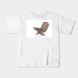 Once a pounce a time - Great Grey Owl Kids T-Shirt